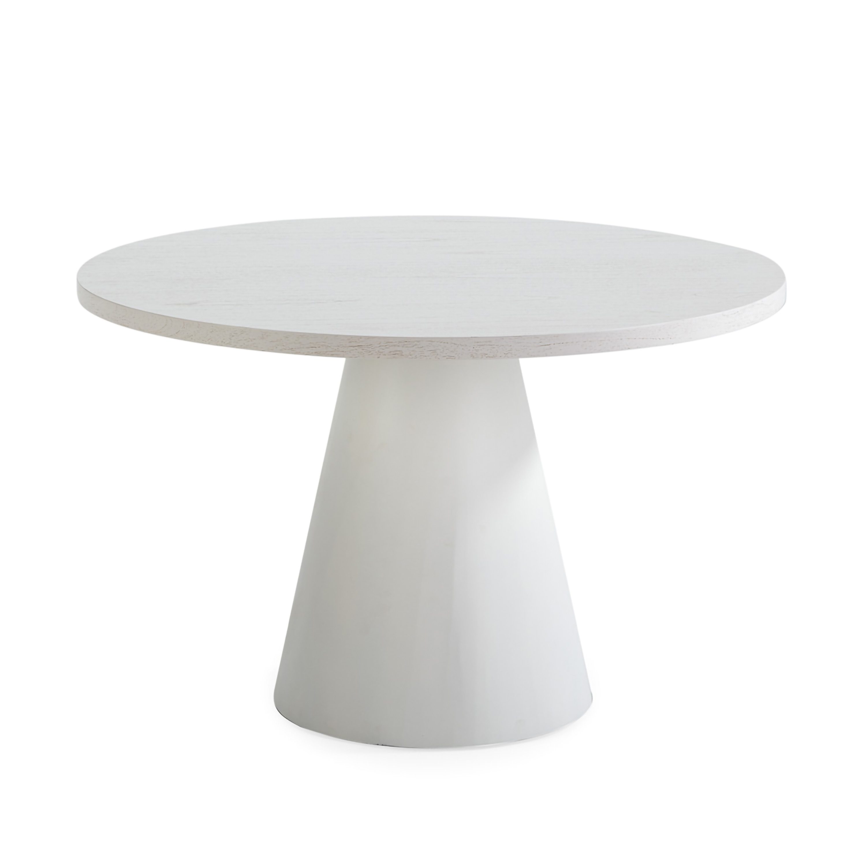Mesa de comedor 120x120x75 madera, metal blanco