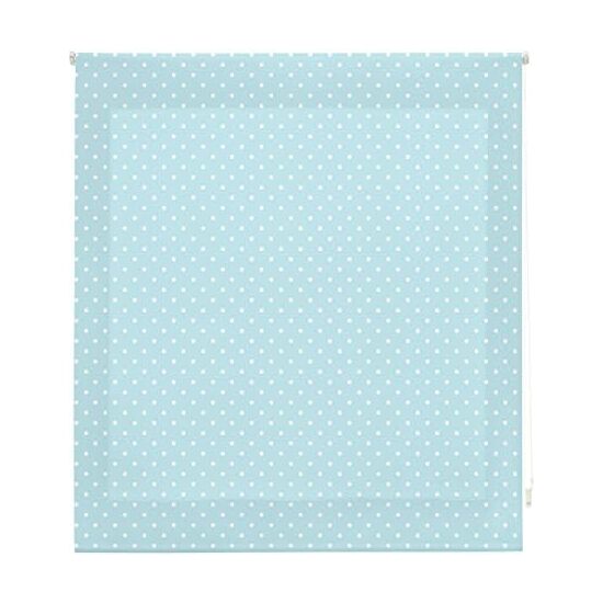 Estor enrollable premium 150x180 turquesa con motas blancas
