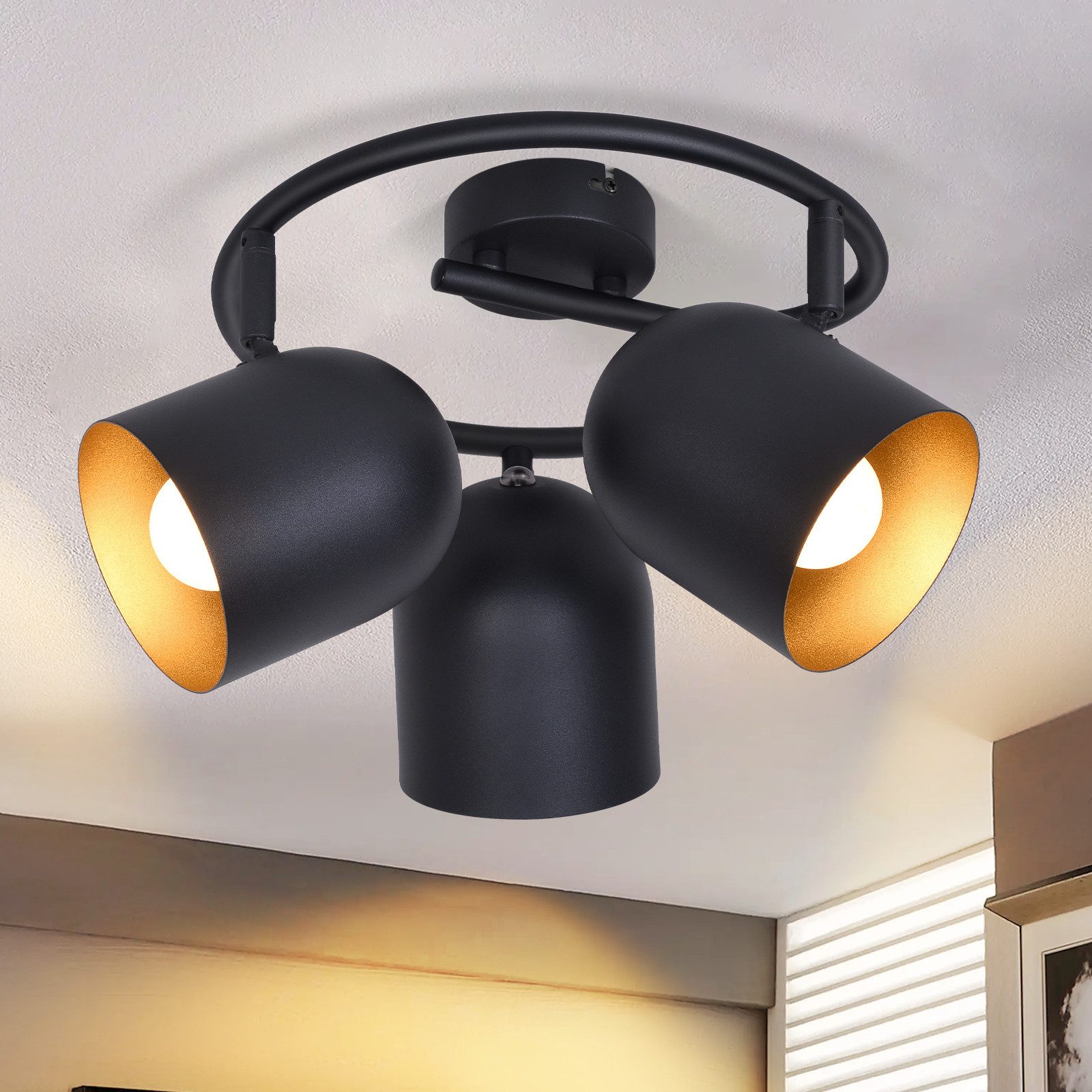 Nettlife lámpara de techo negro e14 29x25