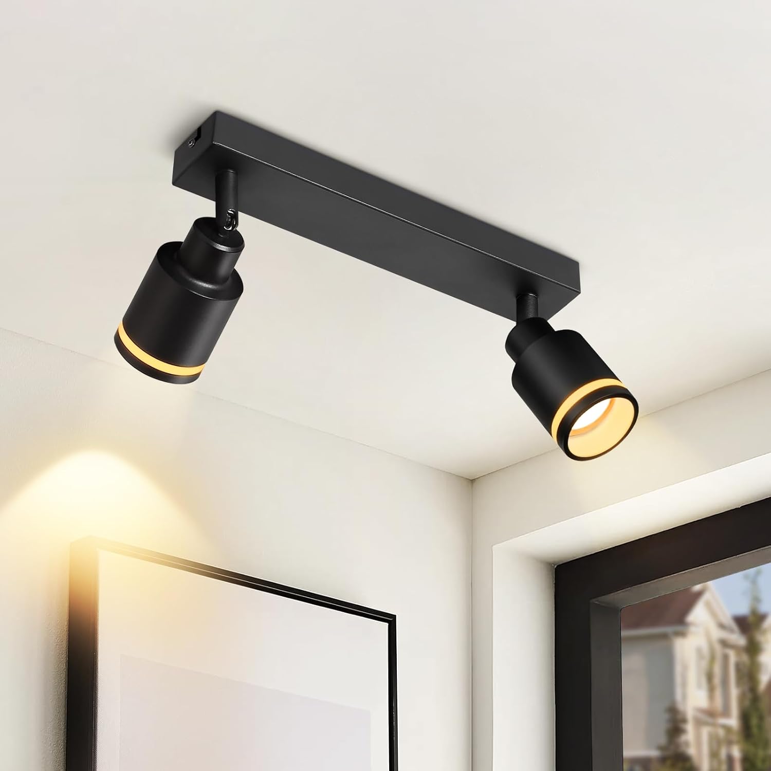 Nettlife lámpara de techo negro gu10 30x5