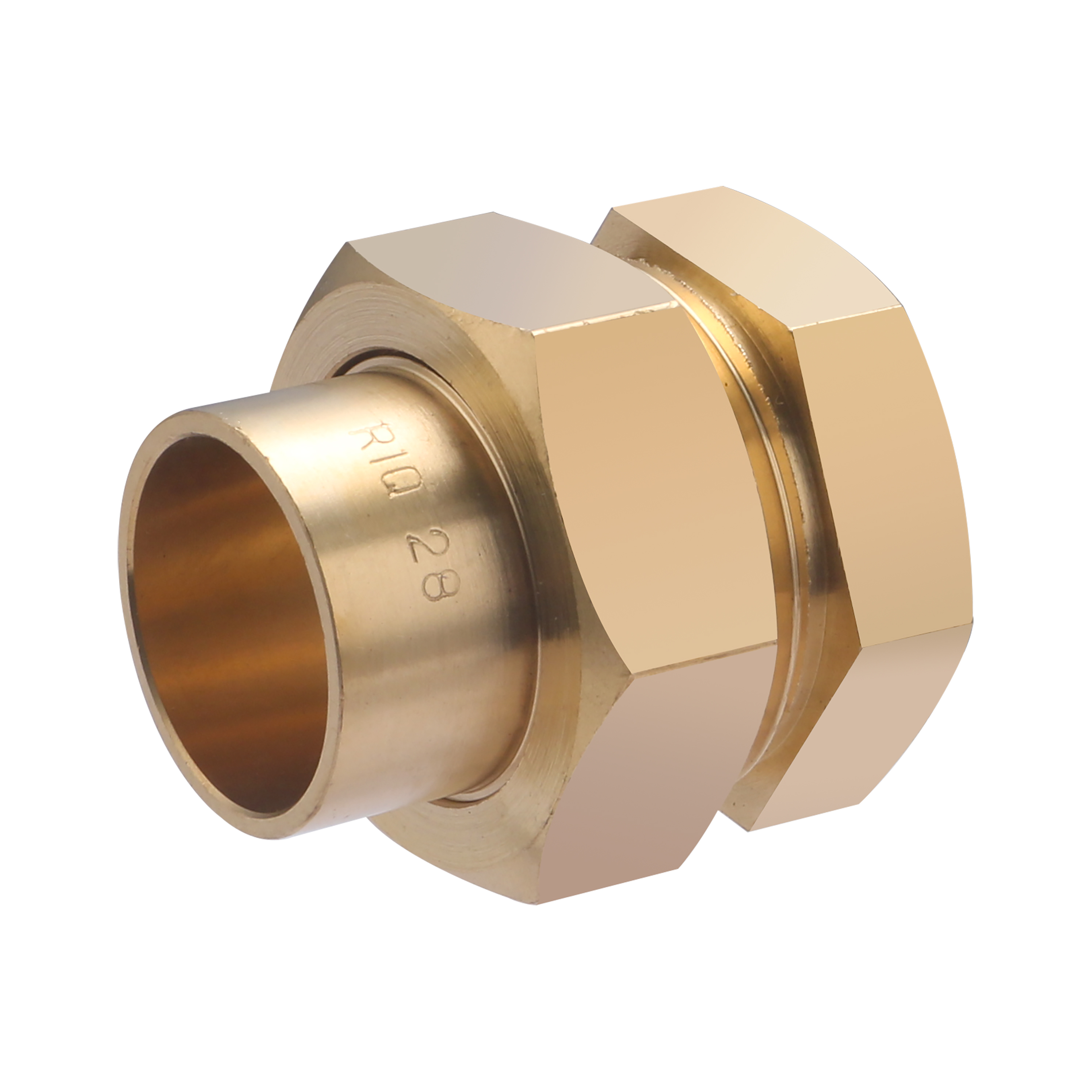 Conector esférico de latón para soldar ø28 - hembra roscada 1