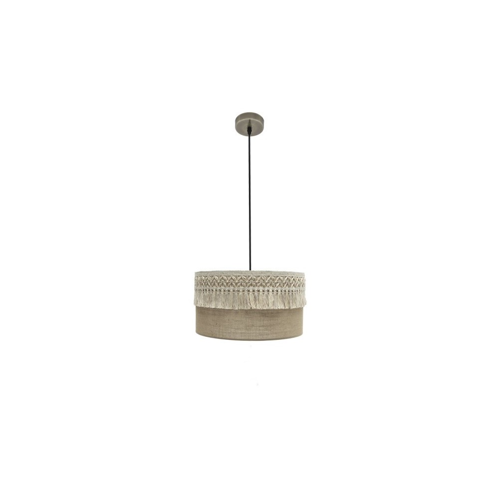 CoLGante ekaterina 1xE27 cuero/saco regx40x40 cm con pasamaneria