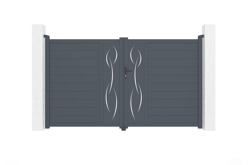 Puerta batiente regulable ancho 3m life h.180cm aluminio gris