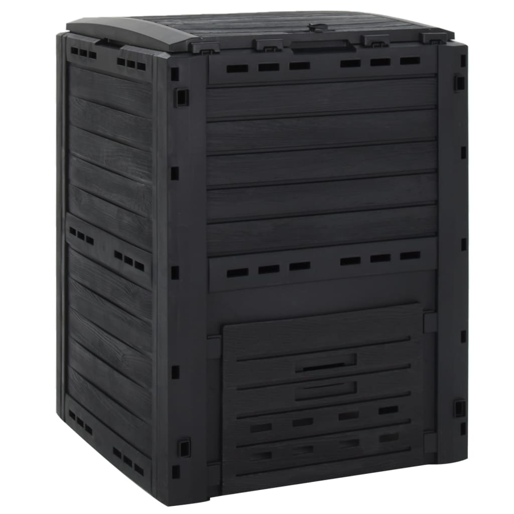 vidaXL compostador de jardín negro 280 l polipropileno