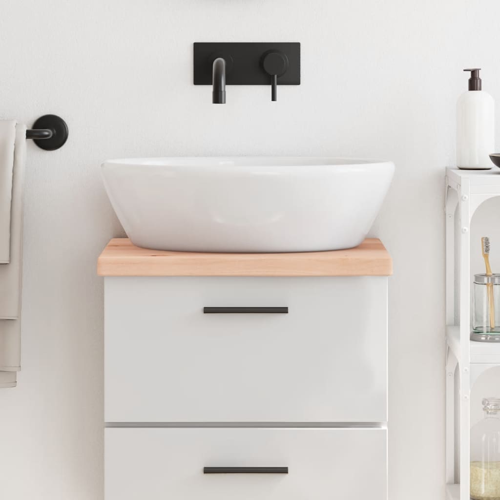 Encimera de baño madera maciza sin tratar 40x40x(2-4) cm eerf9539