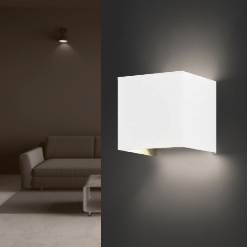 Aplique LED blanco 6w ip54 cuadrado - blanco neutro 4000k - 5500k