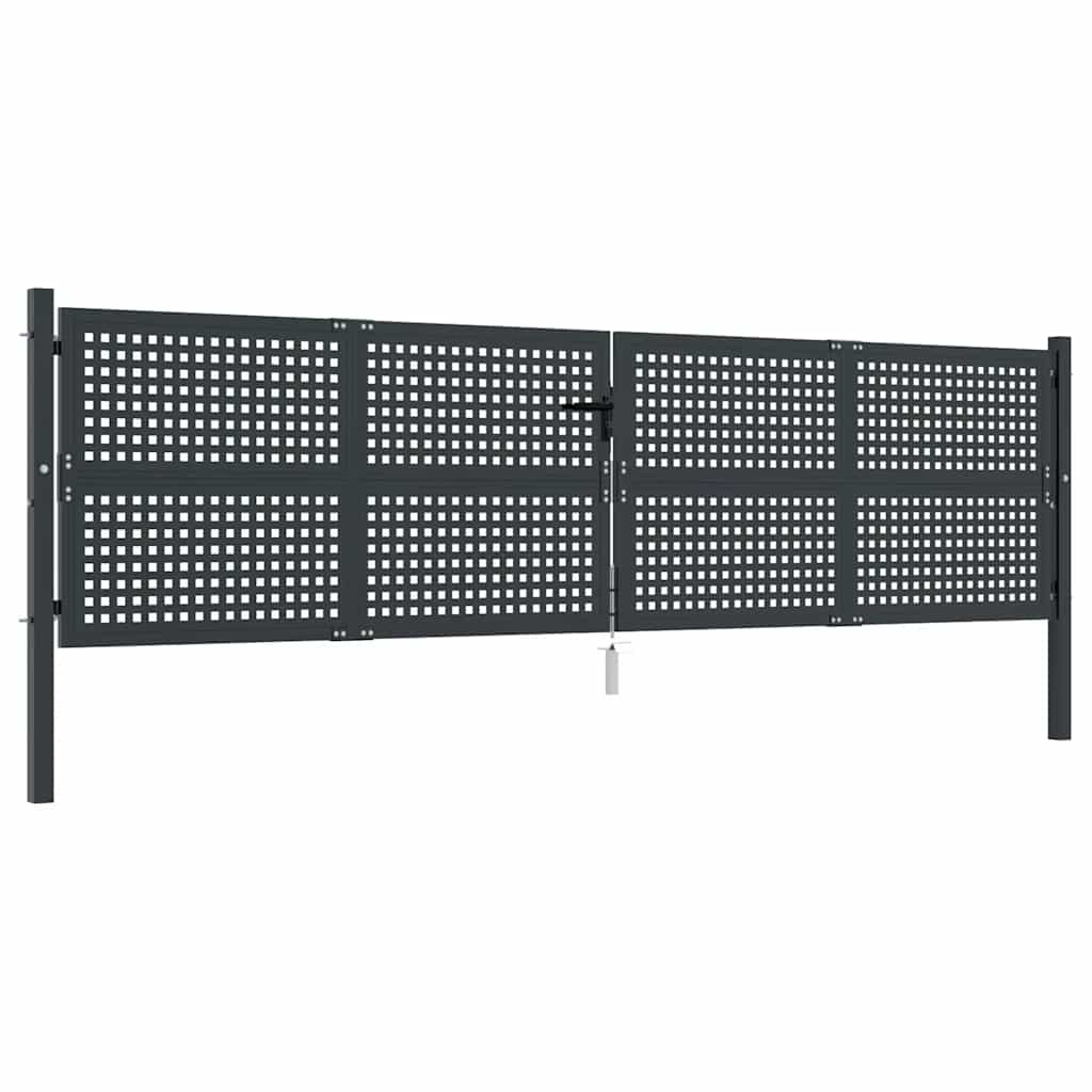 vidaXL puerta de jardín antracita 400x75 cm acero