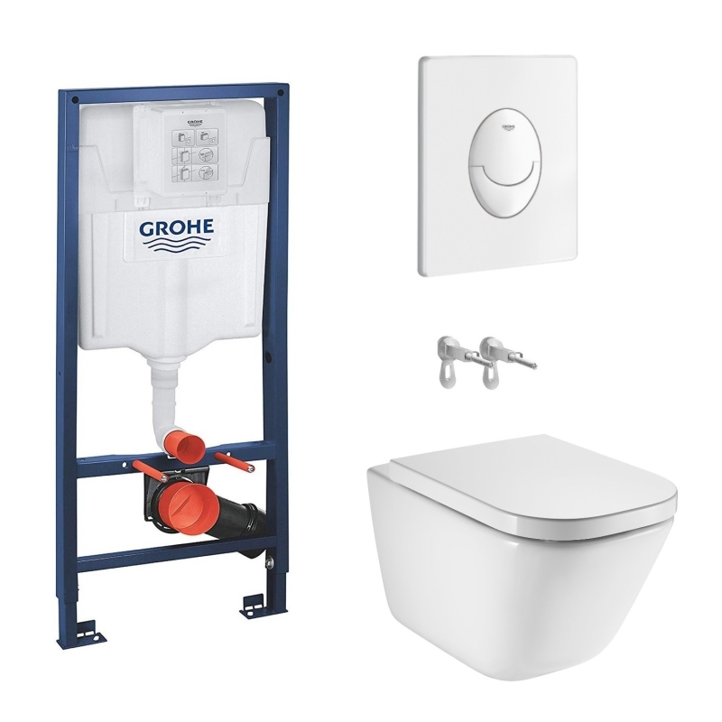 Grohe cisterna+pulsador skate air blanco brillo+inodoro susp roca the gap