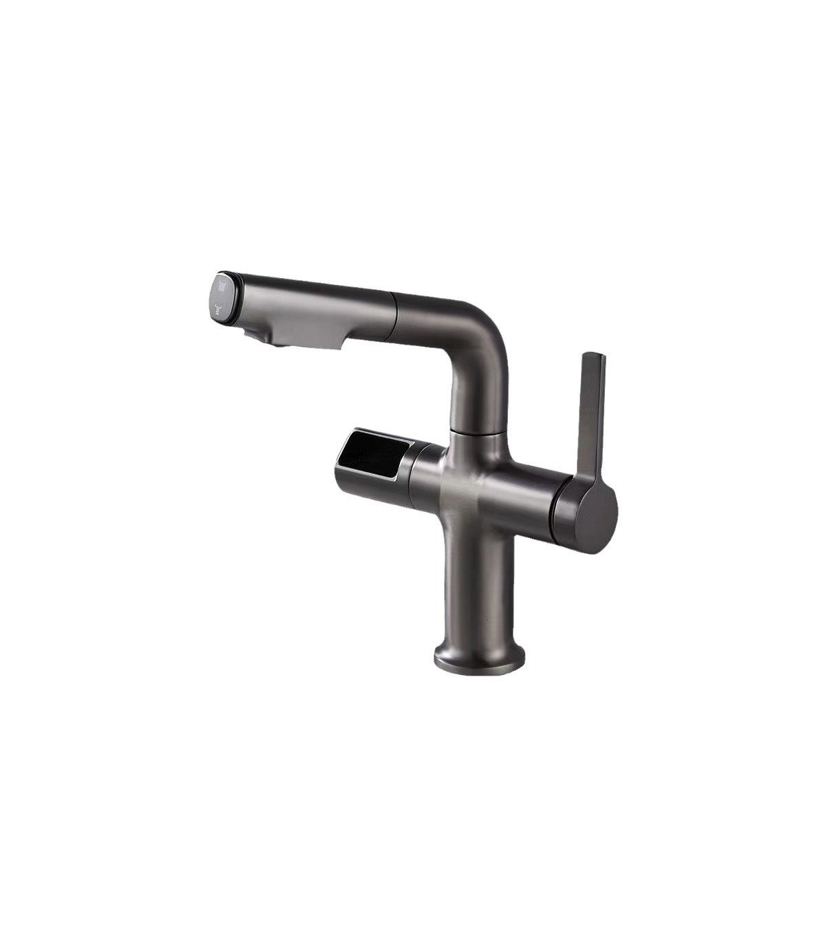 Grifo lavabo sj-231 display LED temperatura dinamo | gris pistola