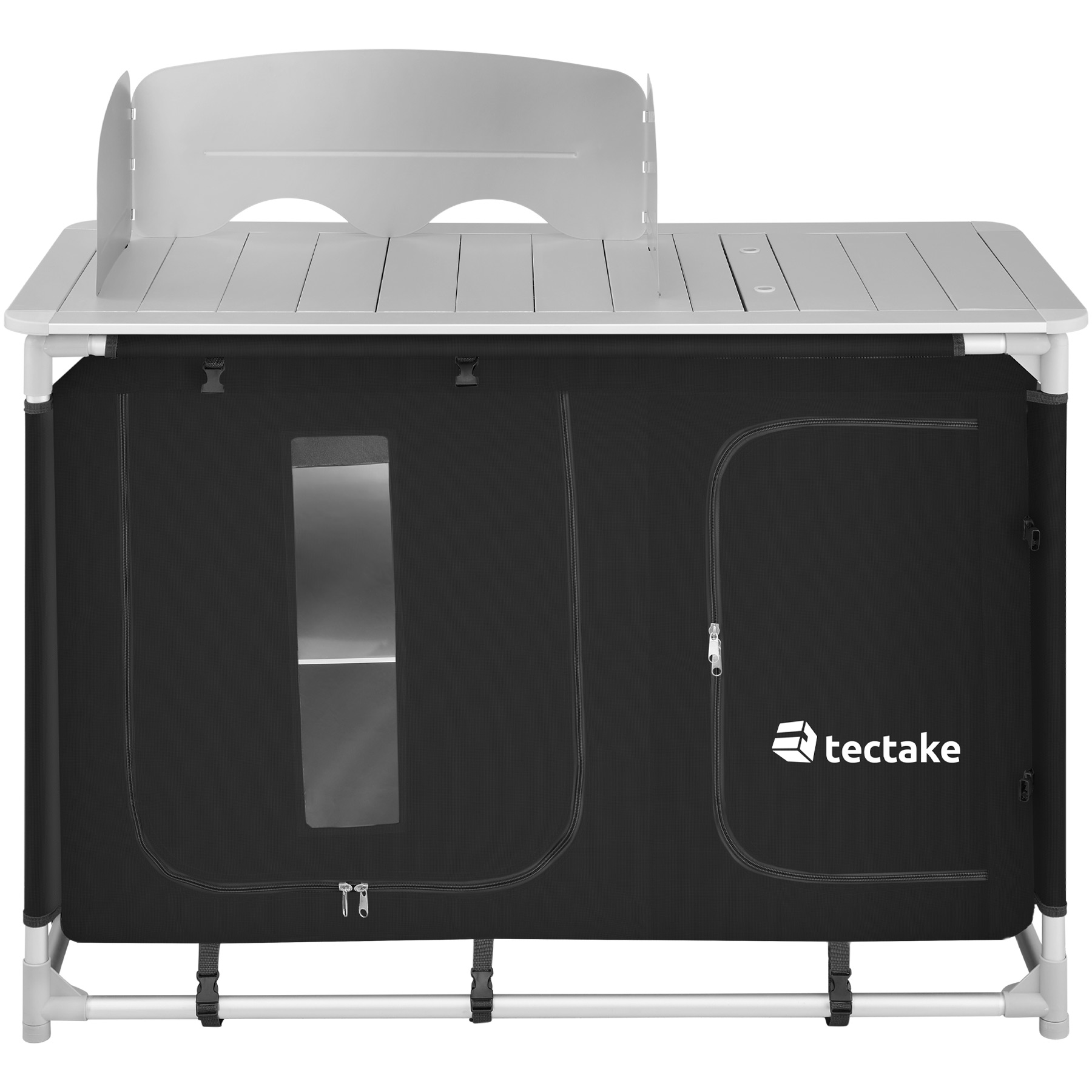 Cocina de camping 116 x 52 x 107 cm, negro