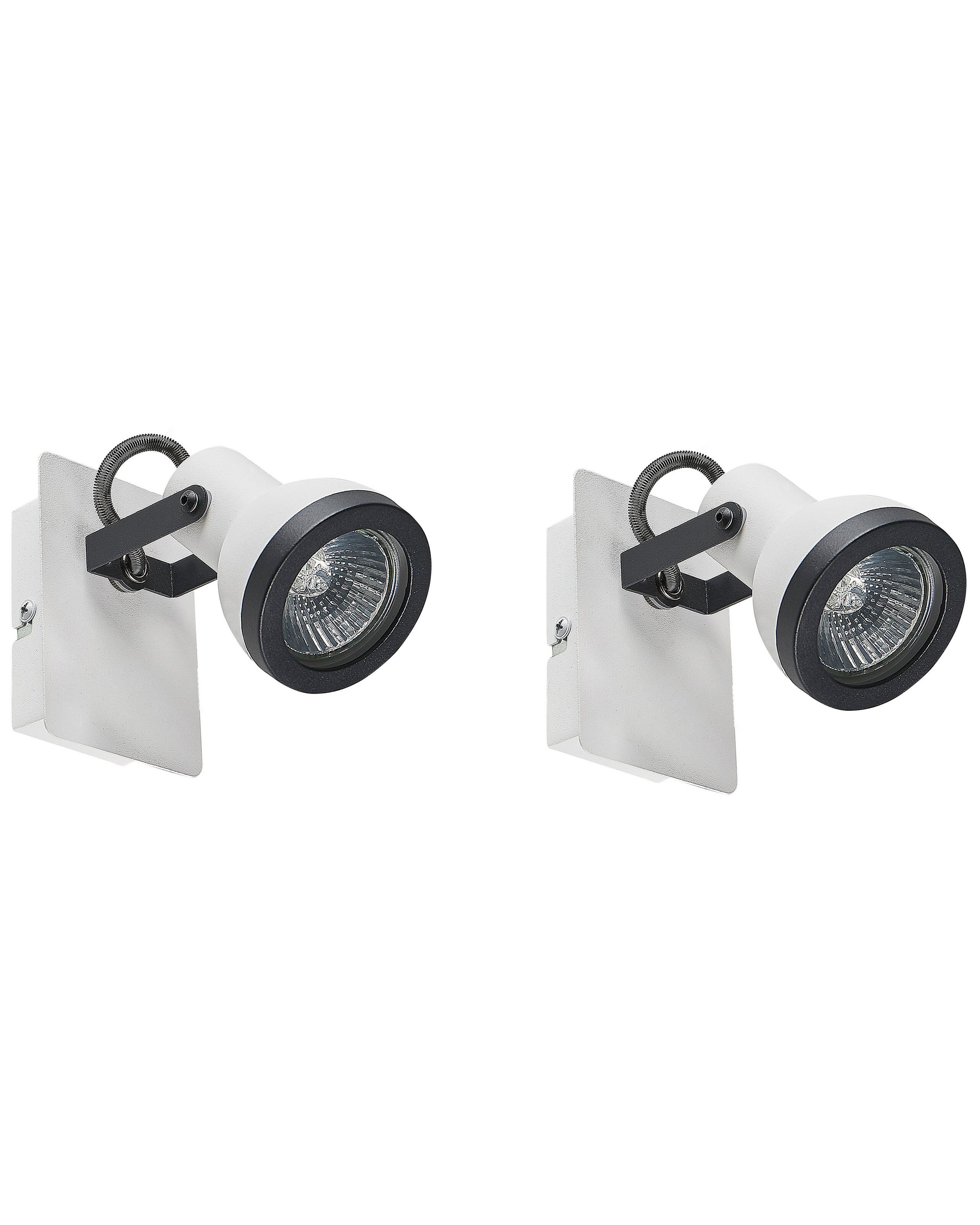 Conjunto de 2 lámparas de foco baro ajustable metal blanco