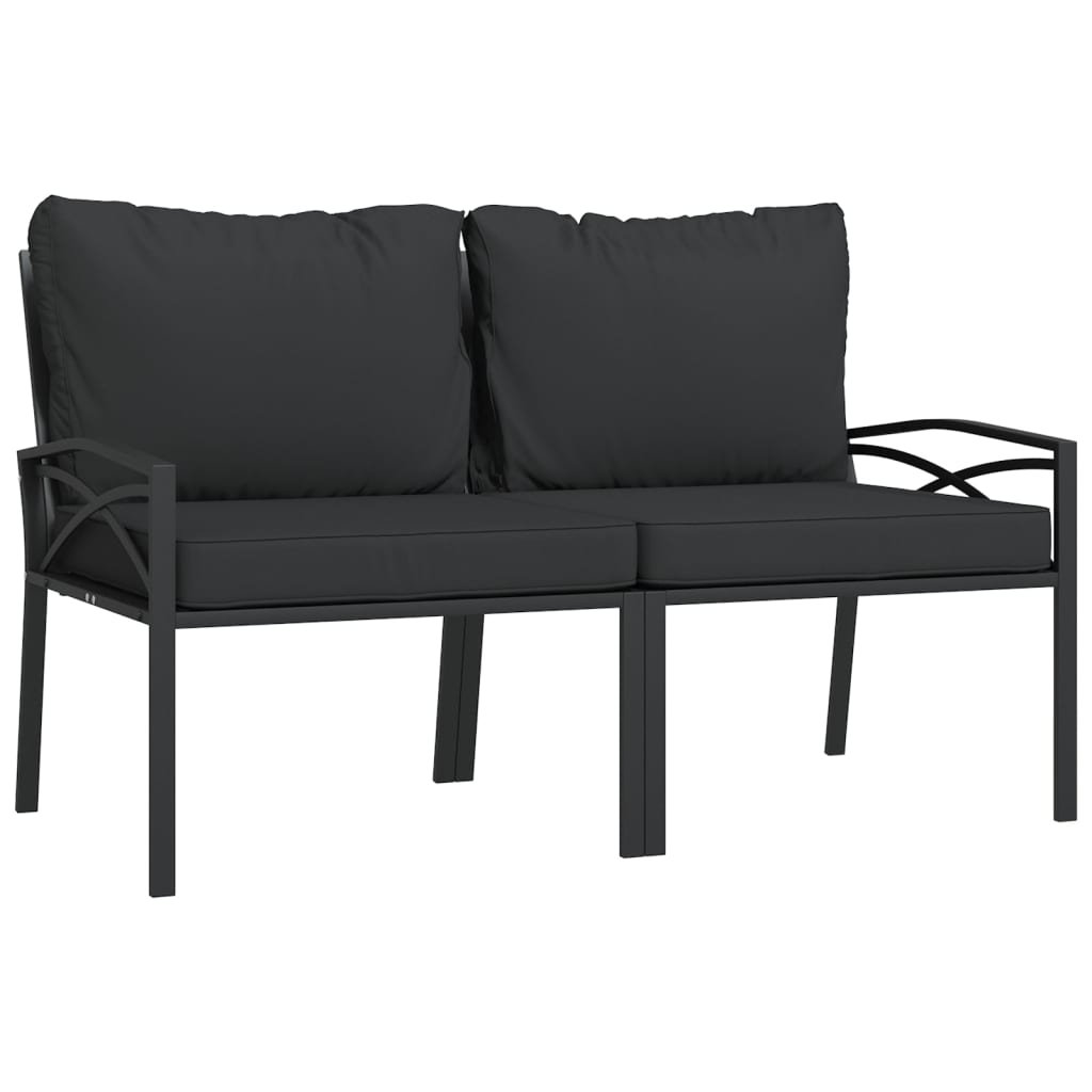 vidaXL sillas de jardín 2 uds acero con cojines gris 62x75x79 cm