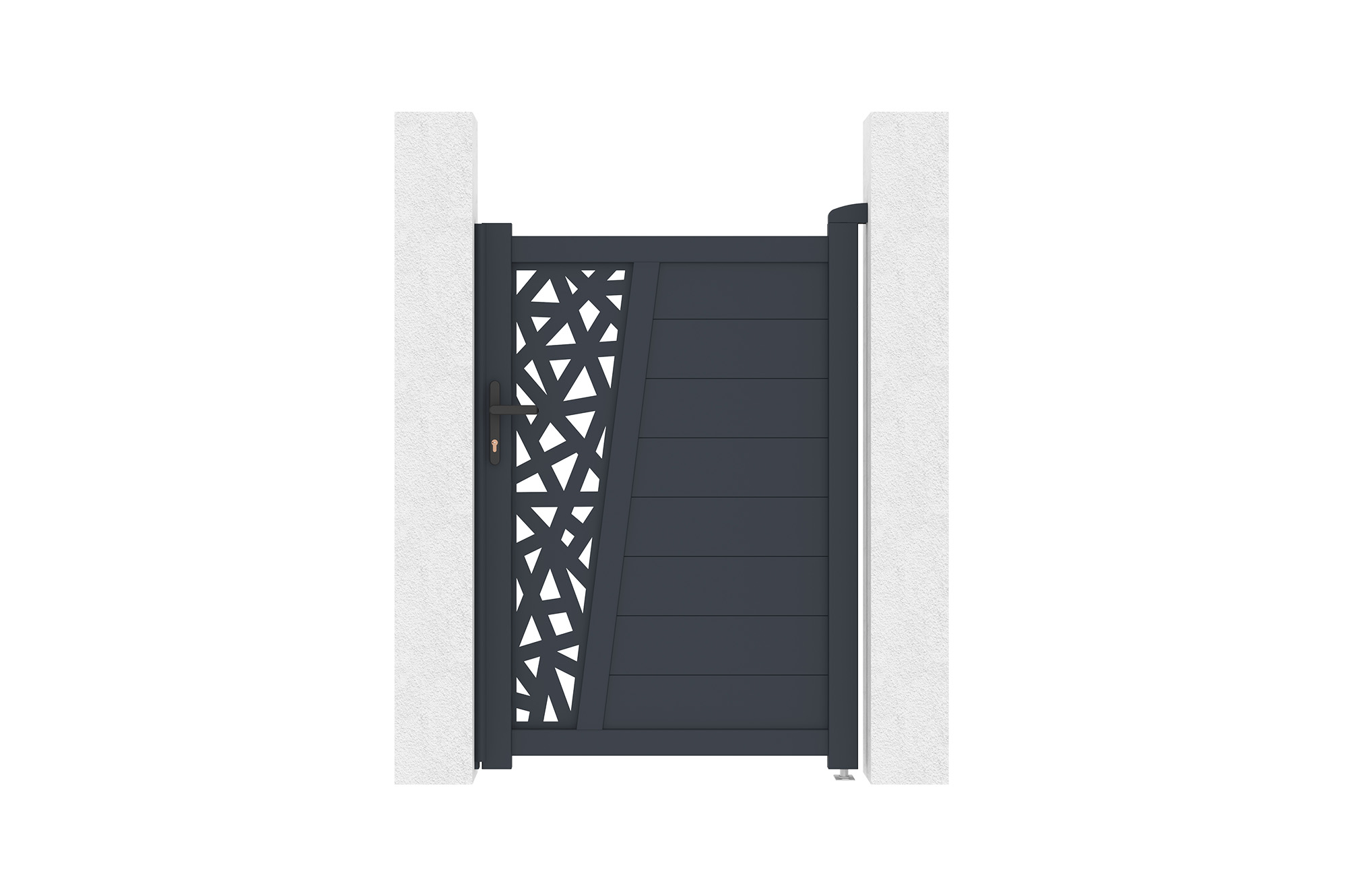 Puerta batiente regulable 3 m cervina h.160cm alu gris