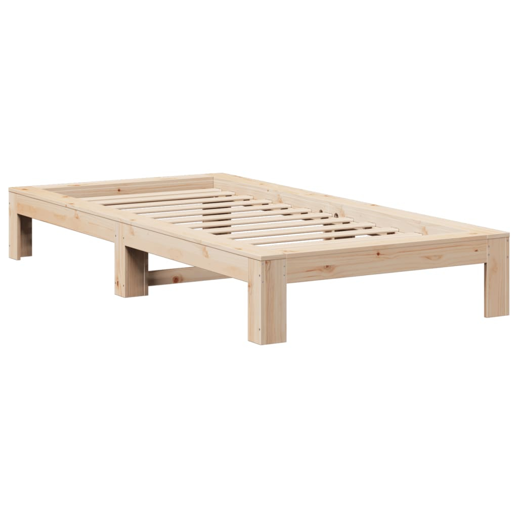 vidaXL estructura de cama sin colchón madera maciza pino 75x190 cm