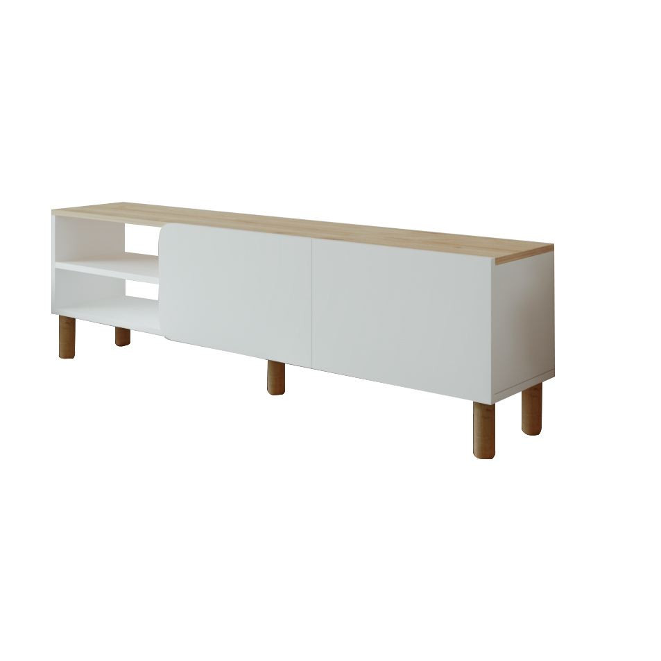 Soporte de tv de madera "river" - 150 x 31 x 48 cm - blanco