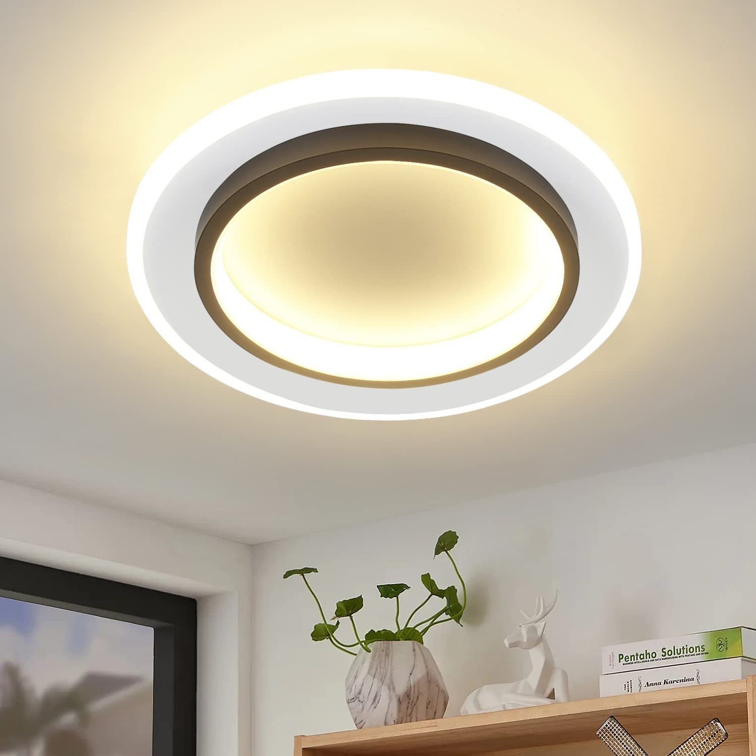 Nettlife lámpara de techo LED blanca lámpara de redonda de 14 w 3000 k