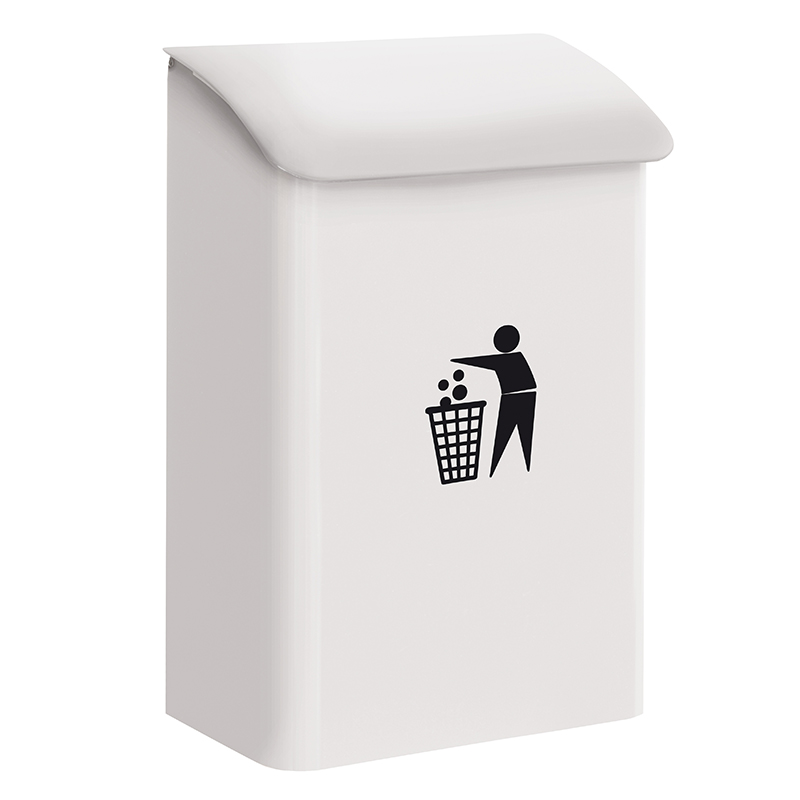 Arregui e6101 papelera mural de acero de 18 l, papelera de garaje y parking