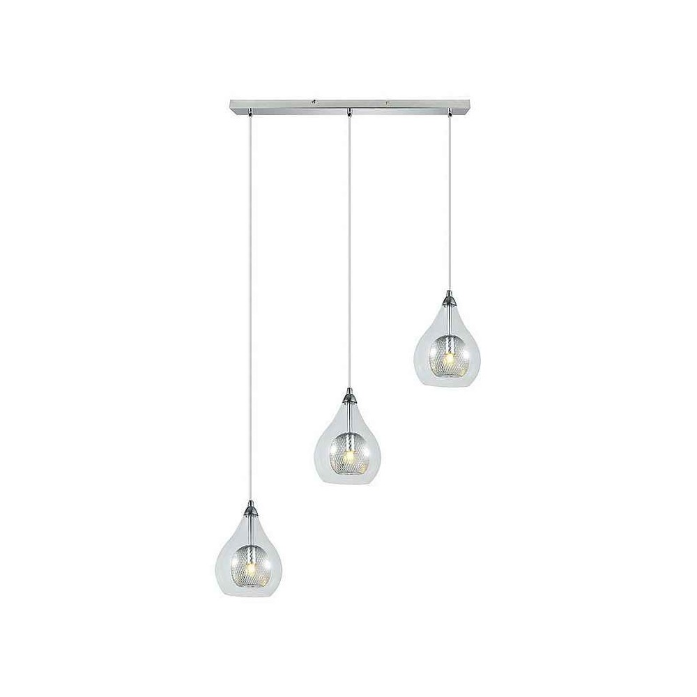 Suspensión - fab - lhasa - 3 luces - metal - diseño contemporáneo - cromo