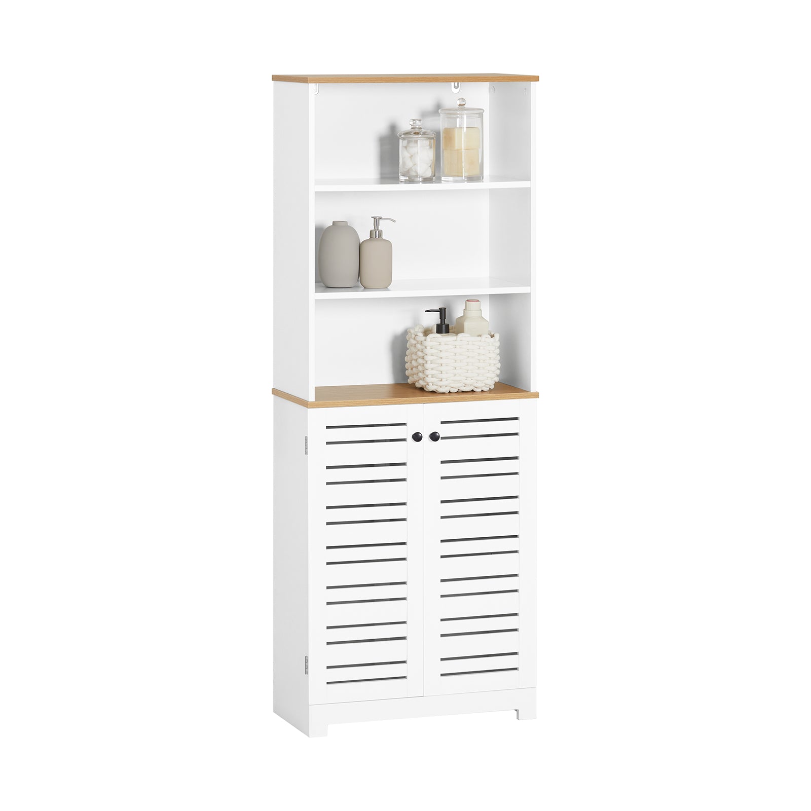 Mueble columna de baño con 5 estantes bzr44-w sobuy