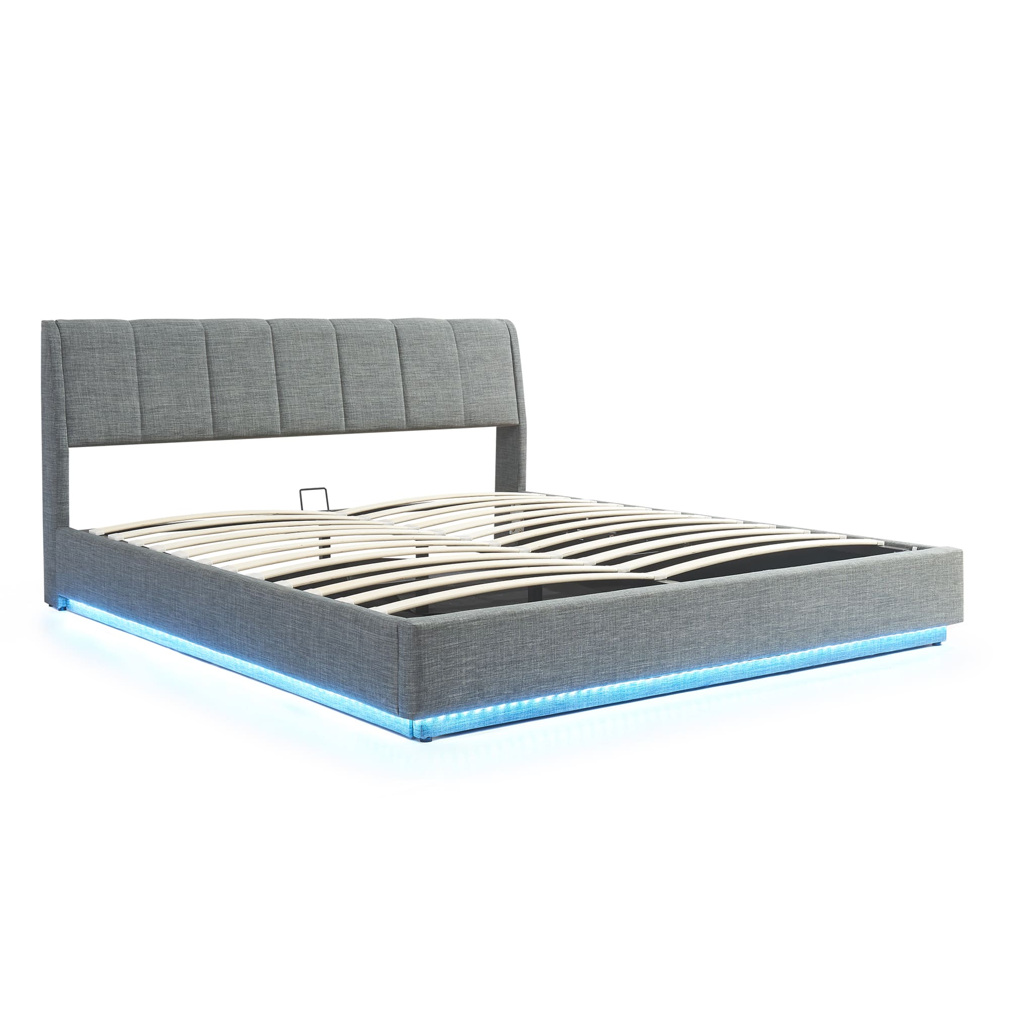 Cama tapizado LED tröstiar somier abatible + colchón 180x200cm antracita