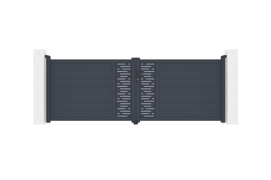 Puerta batiente regulable ancho 3,5m arlberg h.120cm aluminio gris