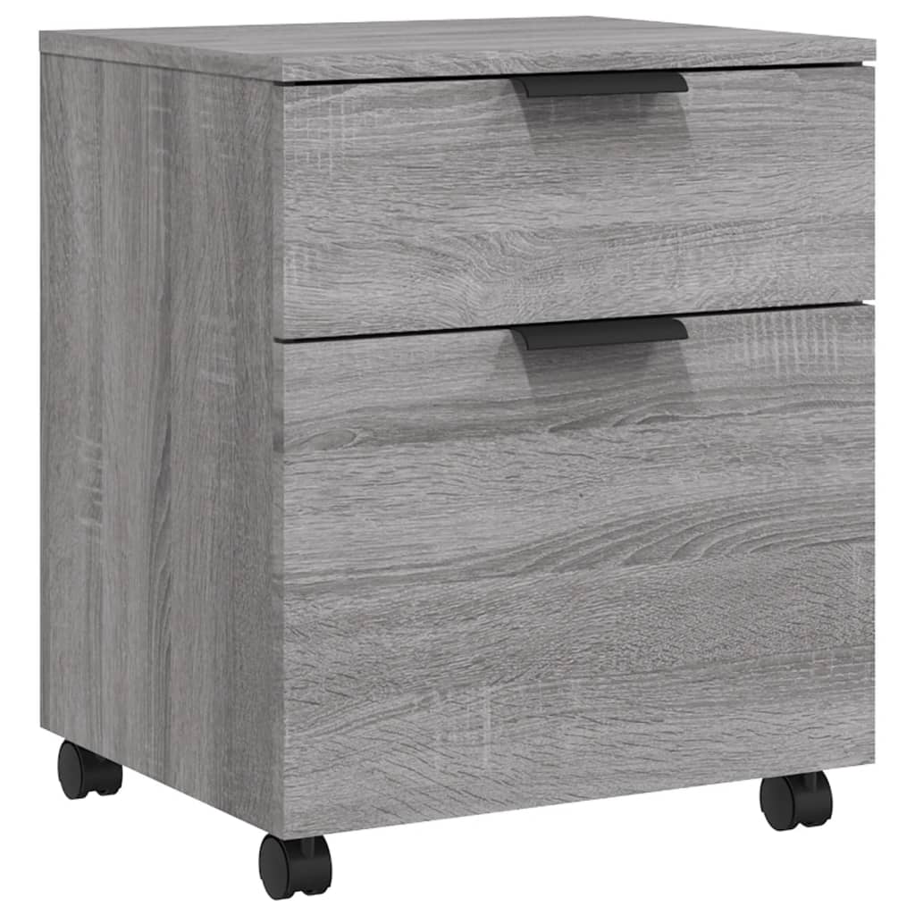 vidaXL archivador ruedas madera contrachapada gris sonoma 45x38x54 cm