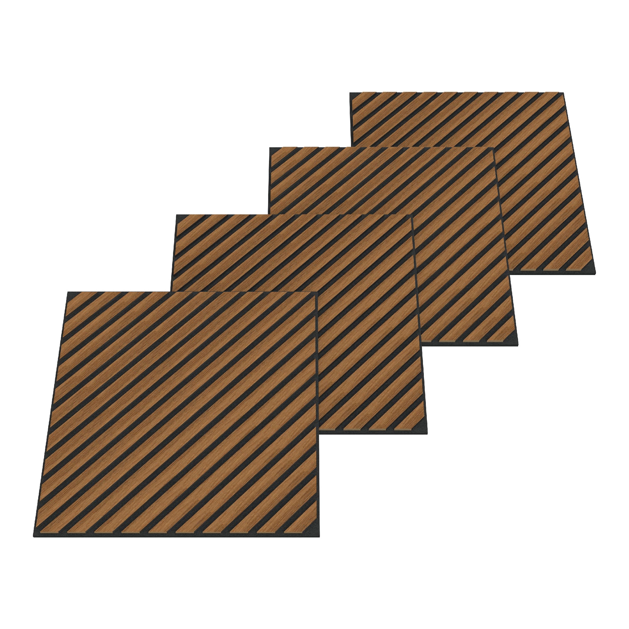Set de 16 paneles acústicos vang 3d 5,76 m² lamas diagonales - teca
