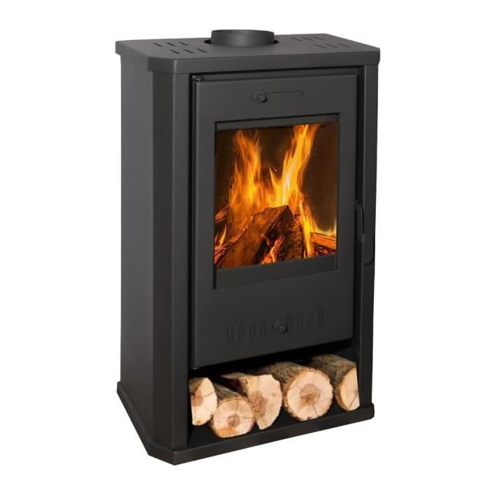 Balkan energy - estufa de leña bianca - 8,5 kw - clase a - negro grafito