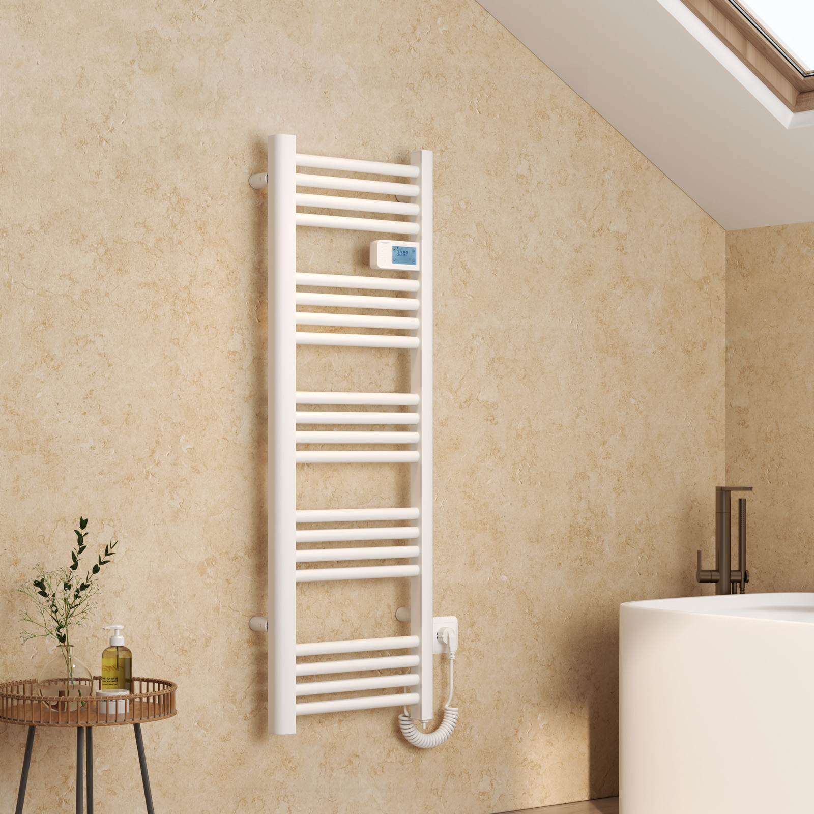 Emke toallero eléctrico aluminio 1200x400 mm blanco 450 w control táctil