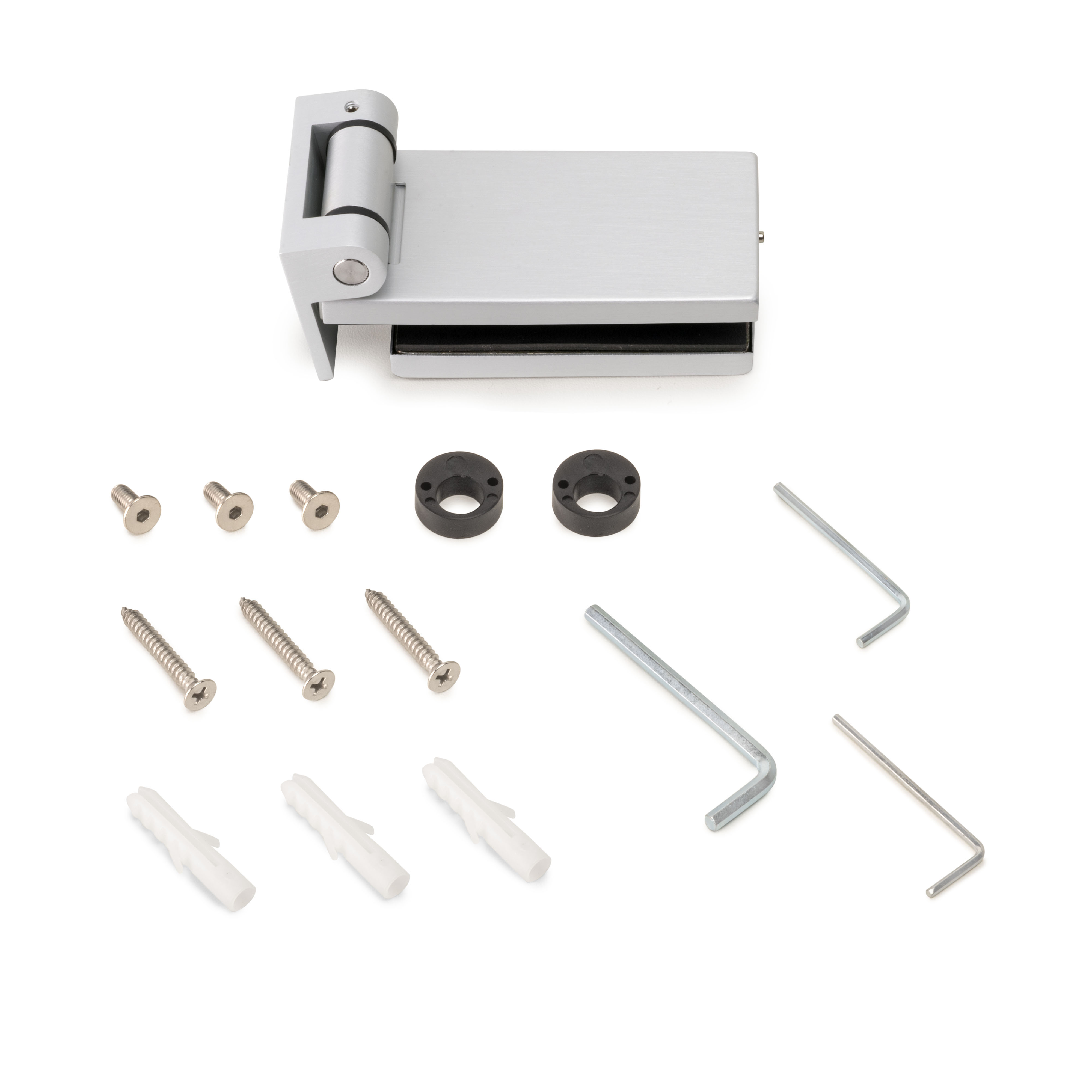 Bisagra para puerta de cristal con pala de