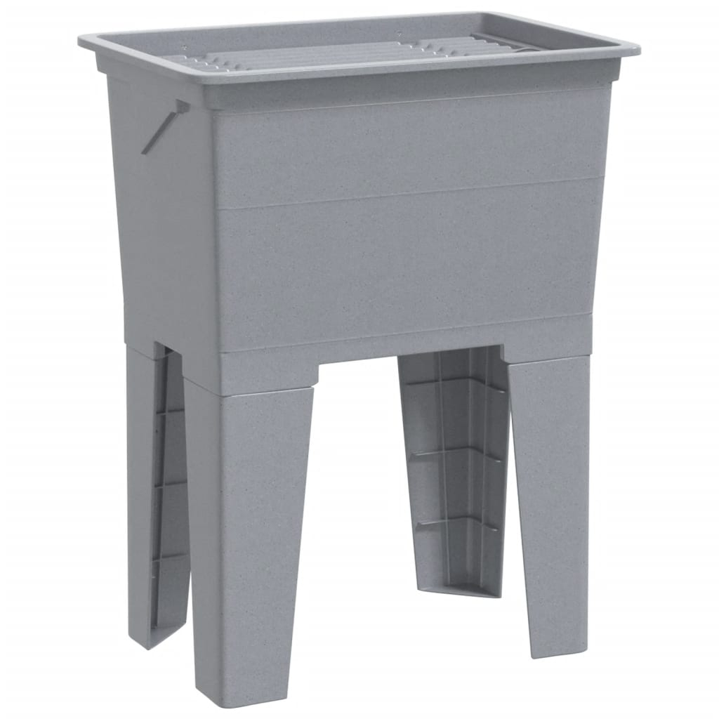 vidaXL fregadero de lavadero de resina gris 59x41x75 cm