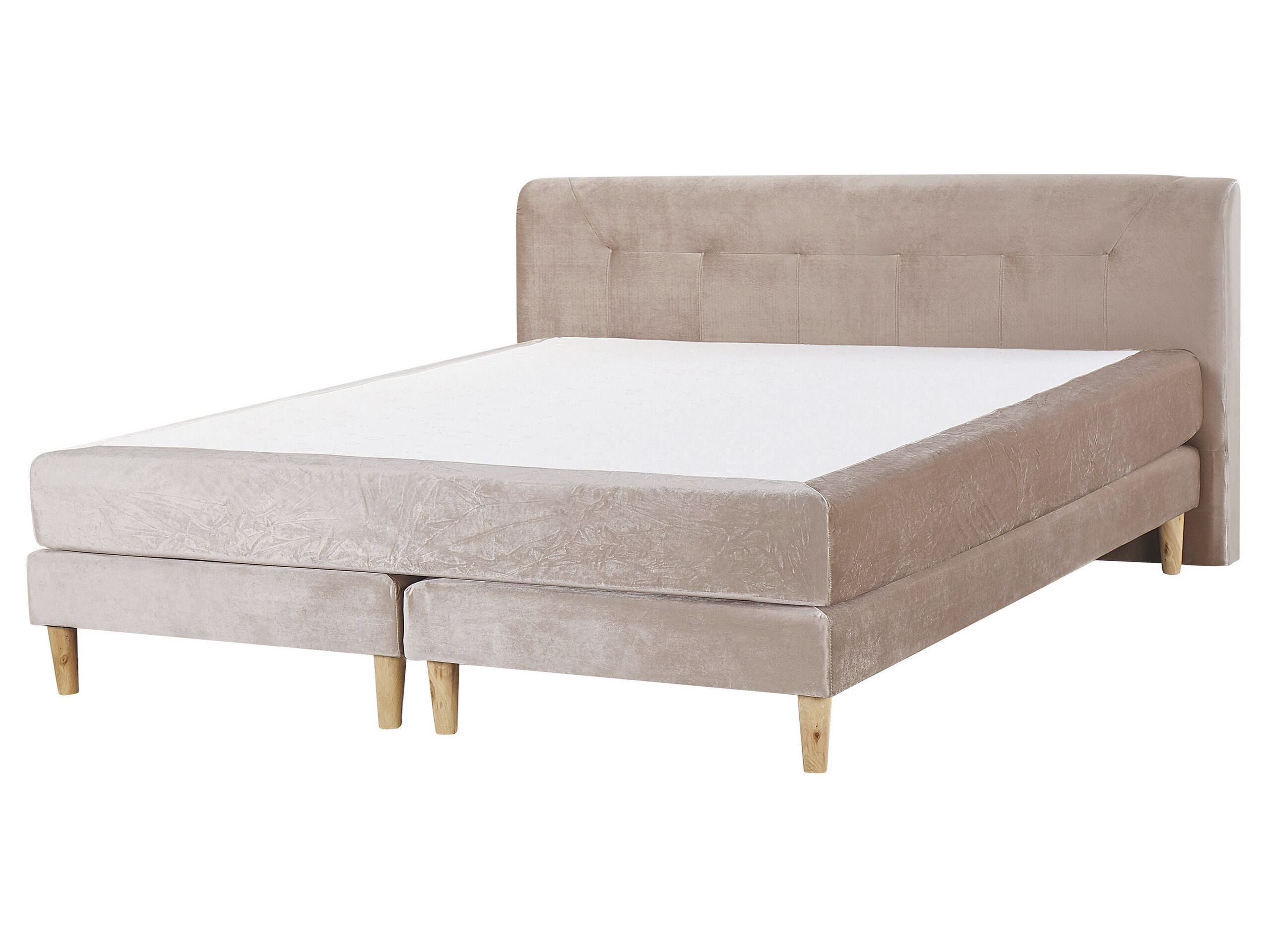 Cama continental terciopelo marquise 160 x 200 cm beige