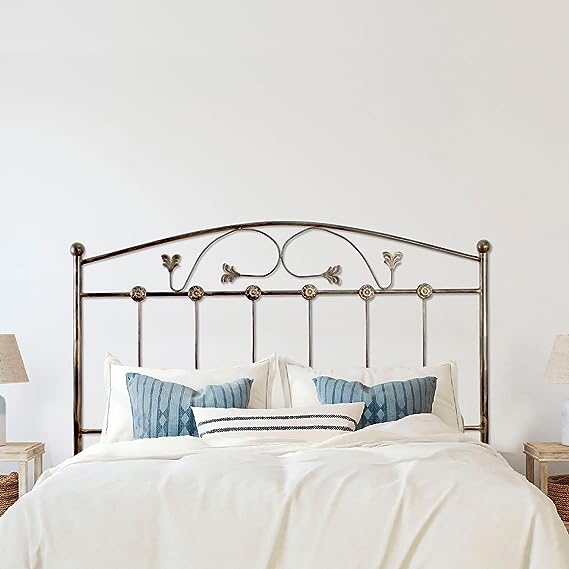 Cabecero de forja manchego, negro oro para cama de 105 cm