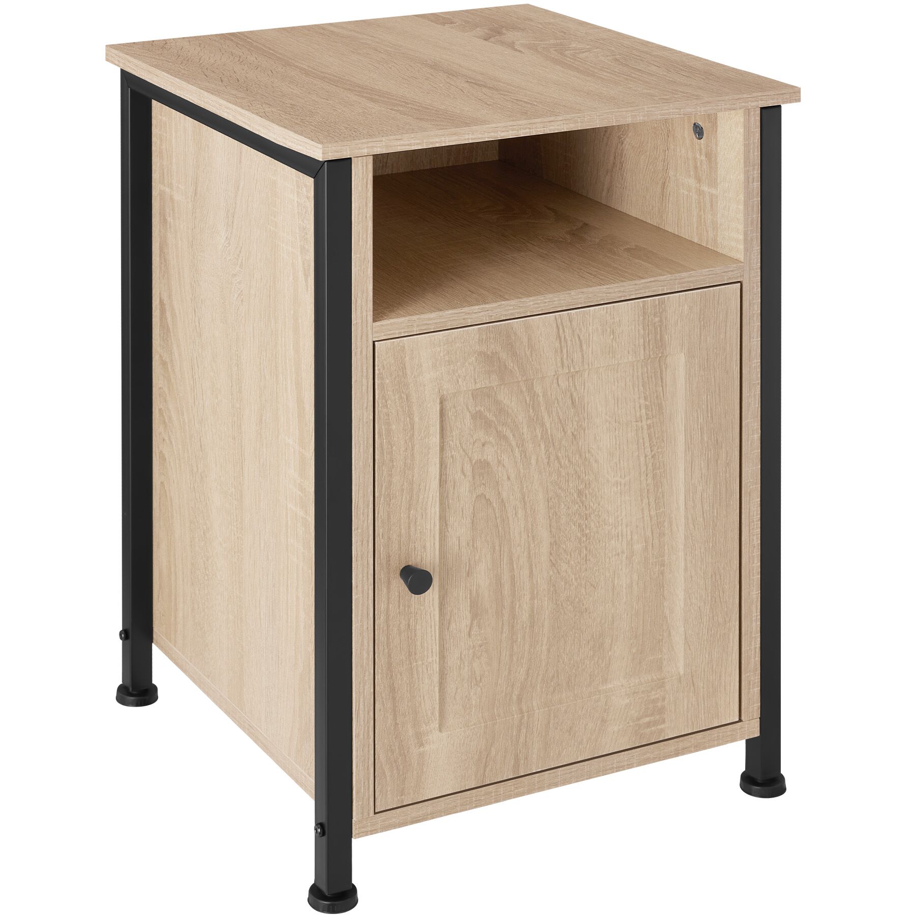 Mesilla de noche 40x42x60,5cm, madera industrial clara, roble sonoma