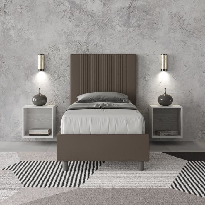 Cama 1 plaza con arcon - marrón - 80 x 200 cm