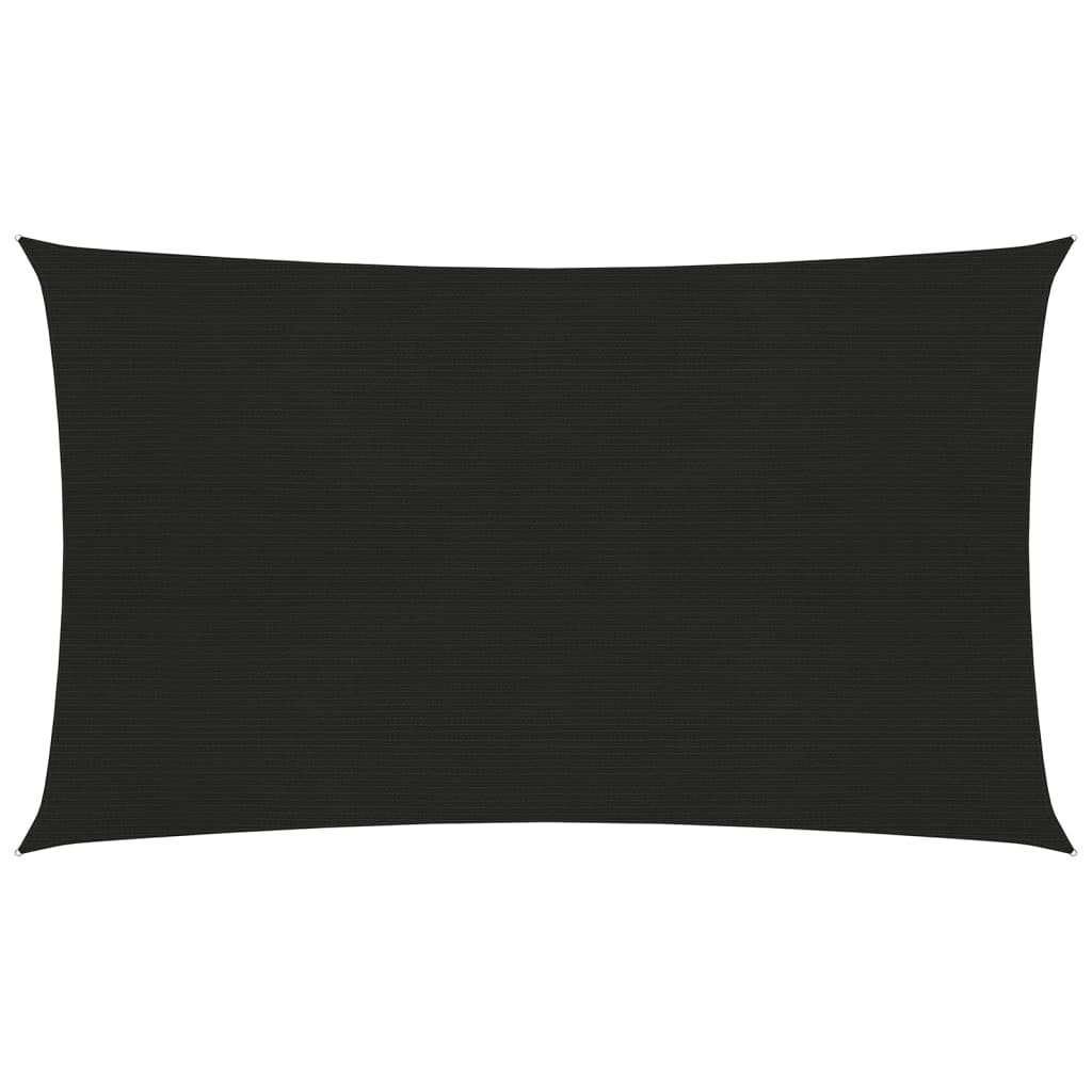 Vela de sombra 160 g/m² negra 5 x 8