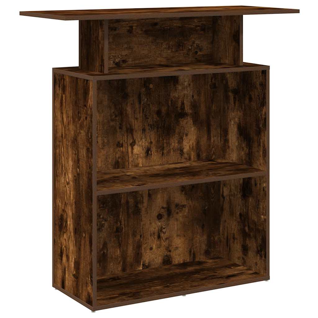 Mostrador de recepción de 100x40x104 cm en roble ahumado