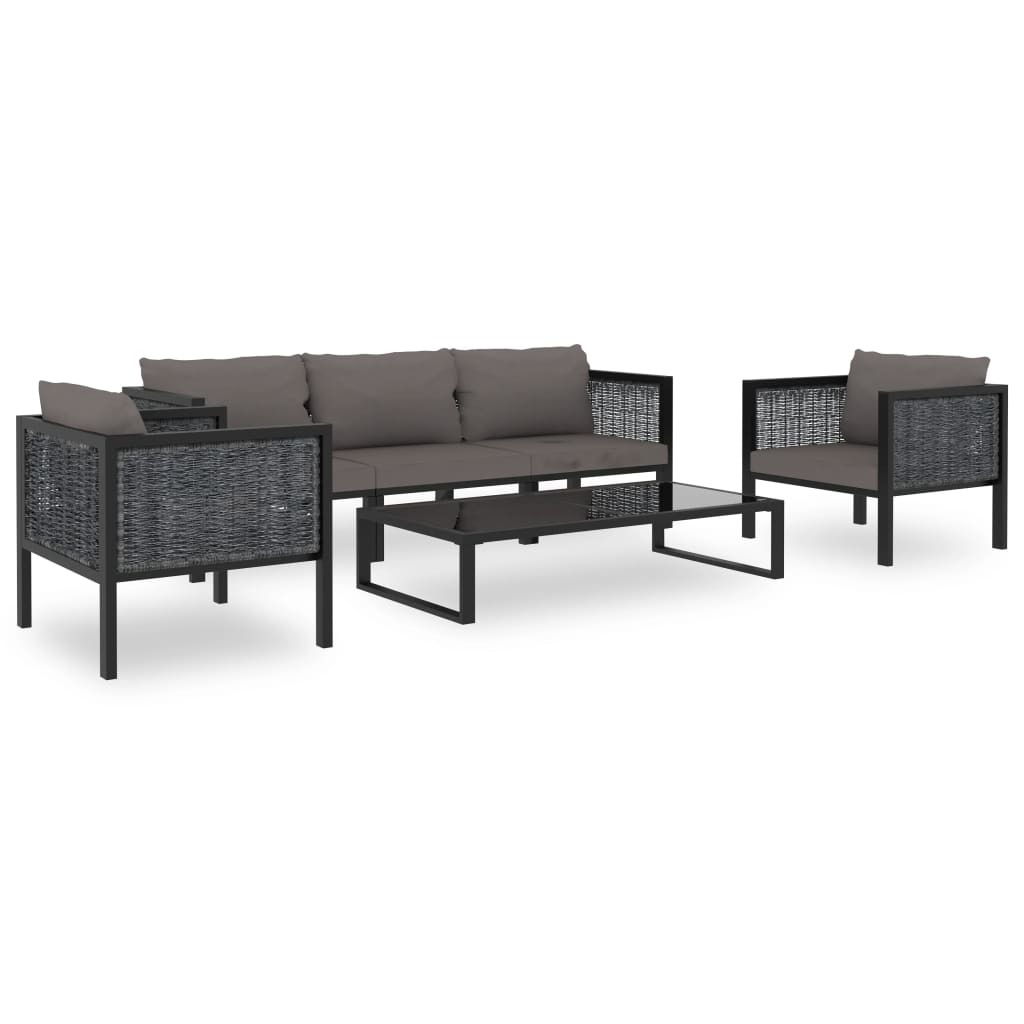 vidaXL muebles de jardín 6 pzas y cojines ratán sintético antracita