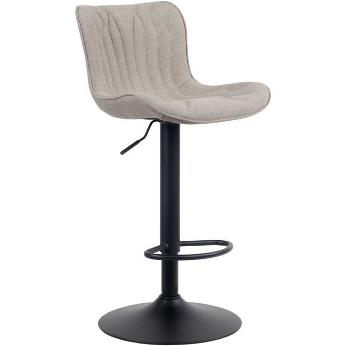 Taburete de bar ajustable de tela taupe