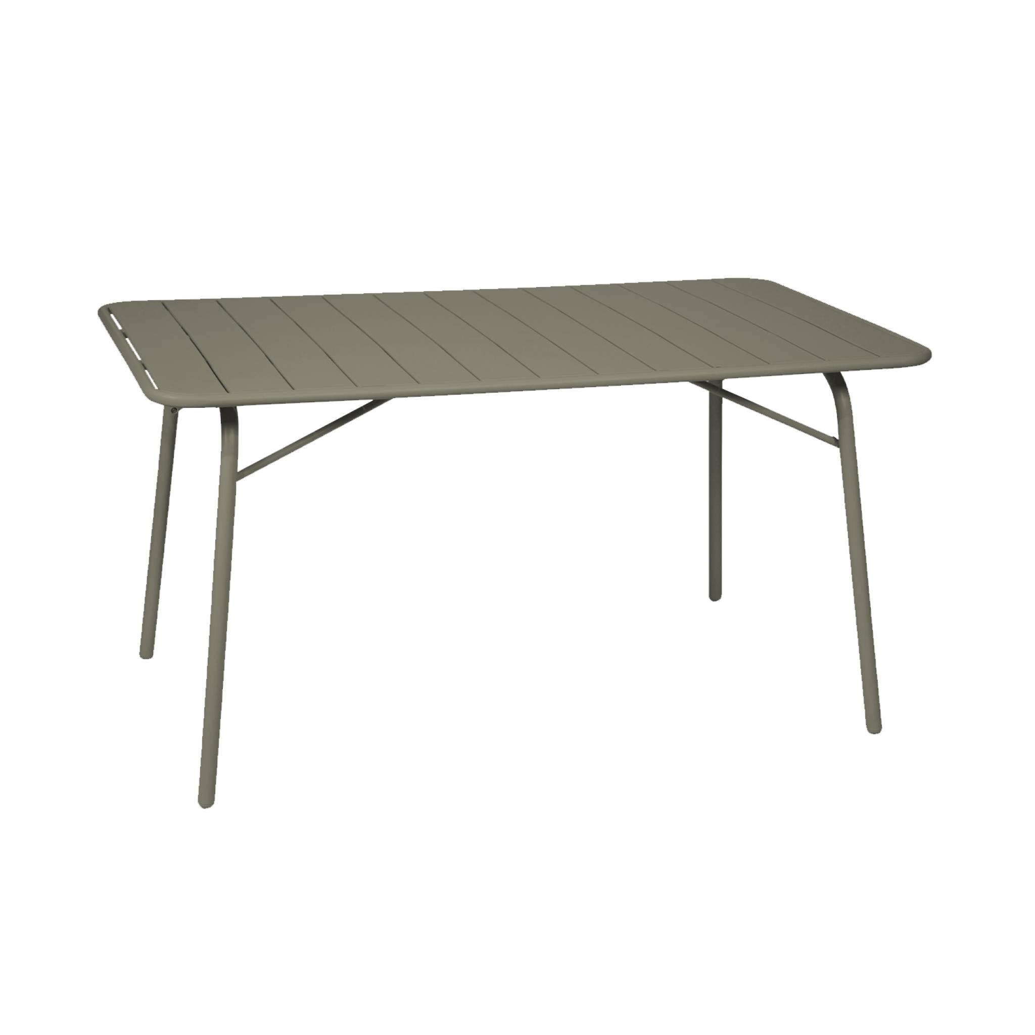 Mesa de jardín bistró de acero plegable, 6 plazas, 140cm, amelia, verde