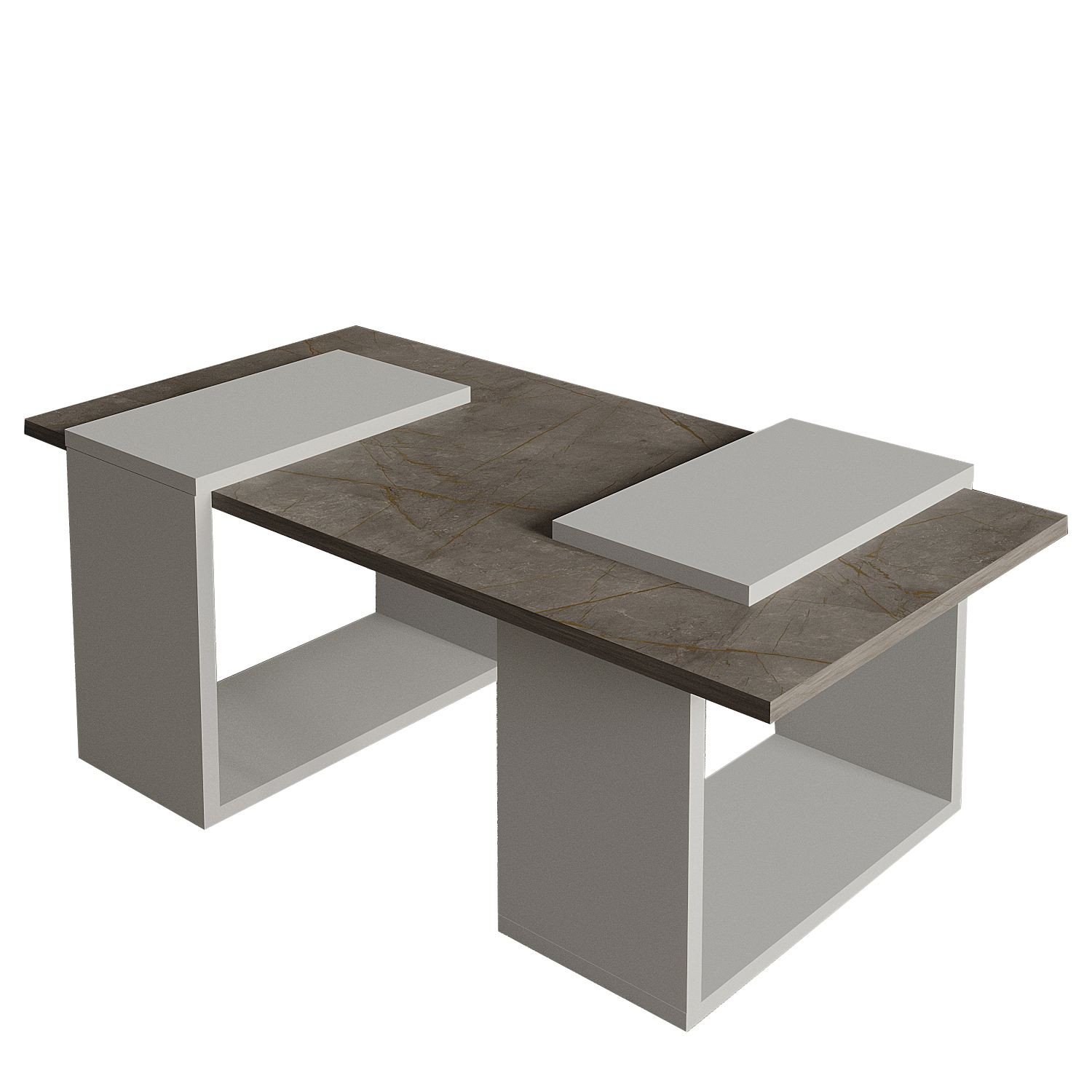 Mesa baja de madera "matris" - 90 x 46 x 37 cm - gris