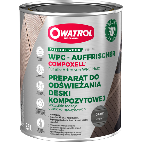 Acabado protector madera compoxell gris 2,5 lt