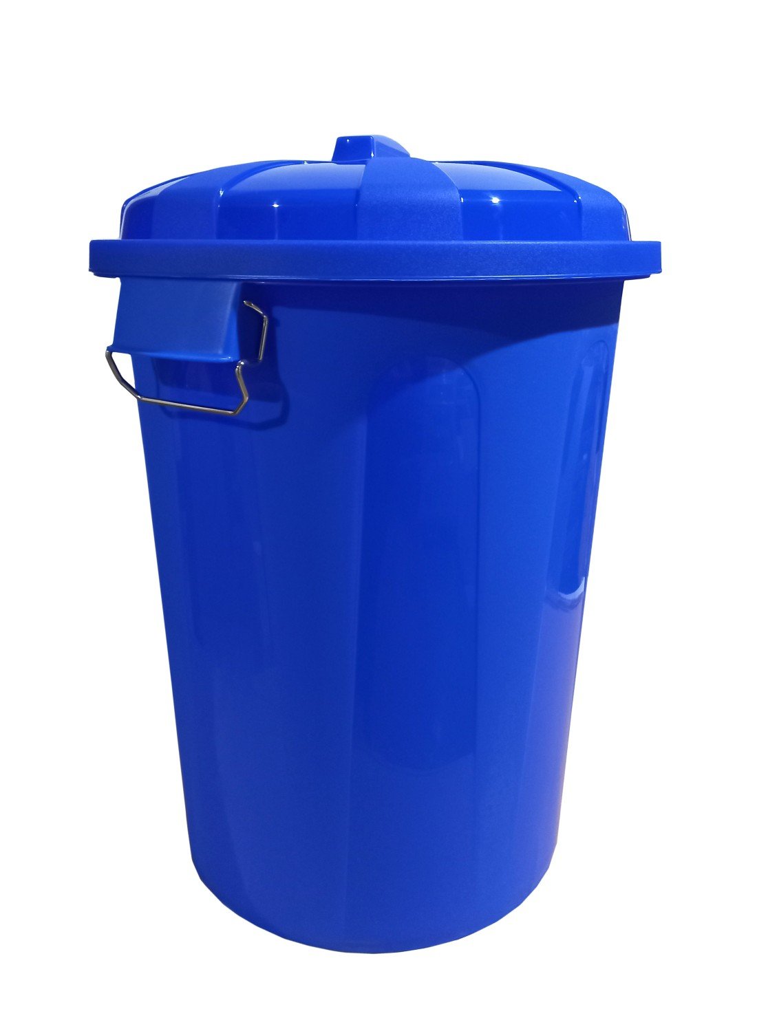 100 litros | azul | cubo basura de plástico con tapadera | cubo almacenaje