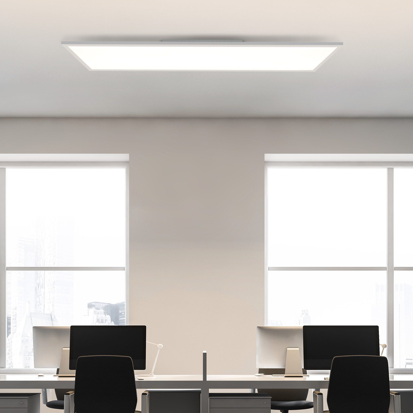 Nettlife plafón LED regulable 100x25 cm de largo panel plano con mando a