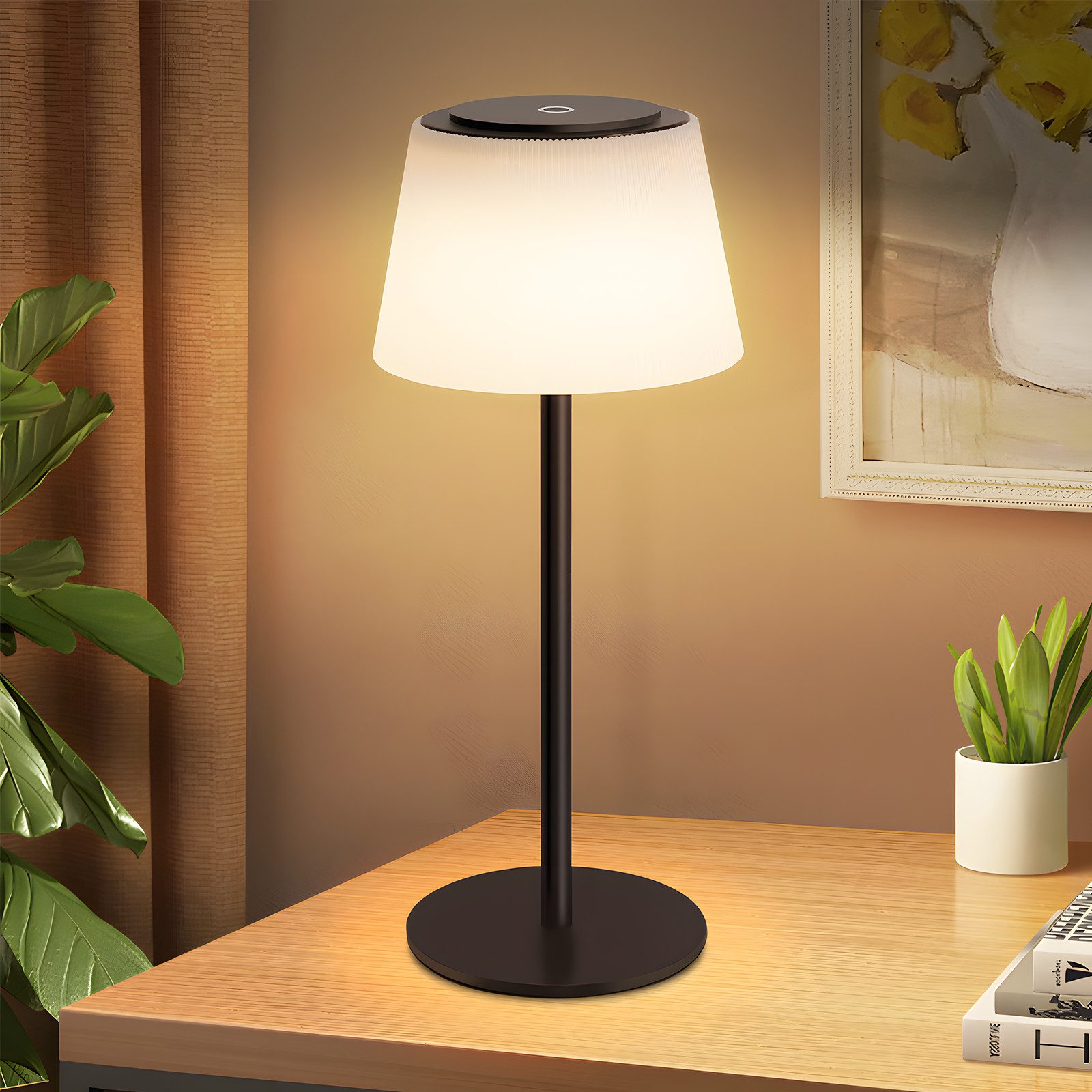 Nettlife lámpara de mesa LED negro 13x13