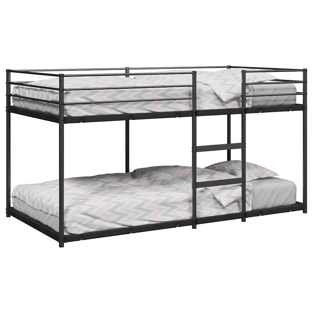 Cama 90x200 cm,litera sin colchón acero negro rhu4661