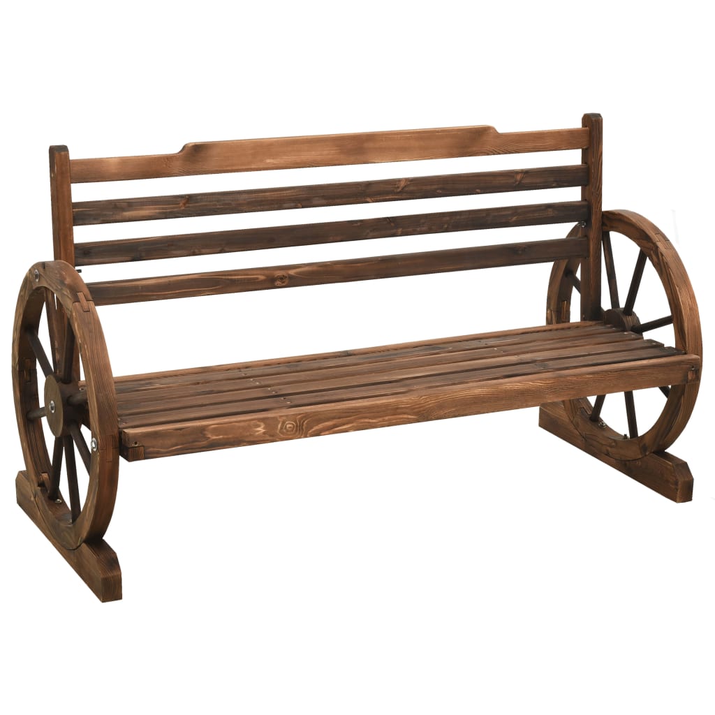 Banco de jardín madera maciza de abeto 112 cm es7321