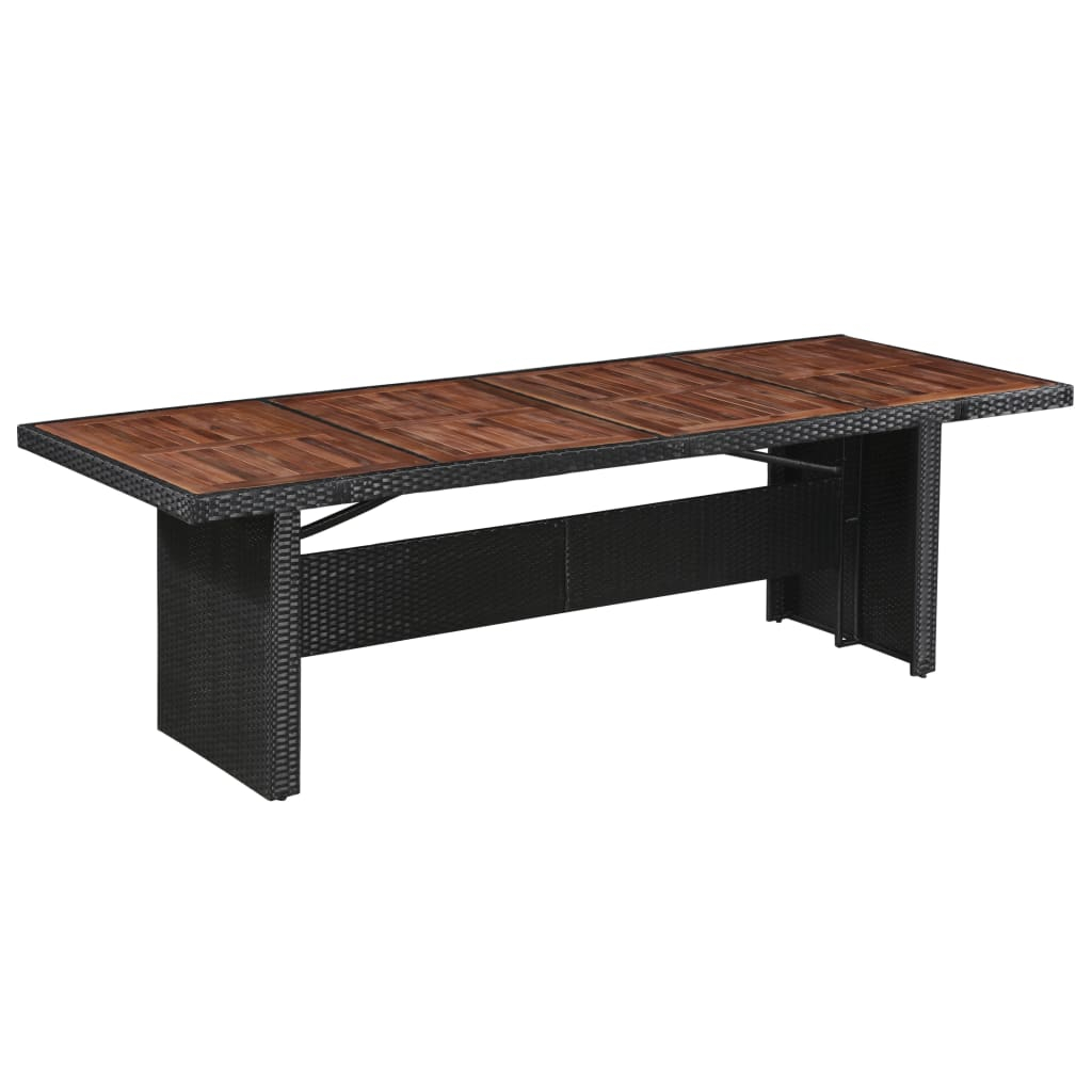 vidaXL mesa de jardín ratán sintético madera acacia maciza 240x90x74cm