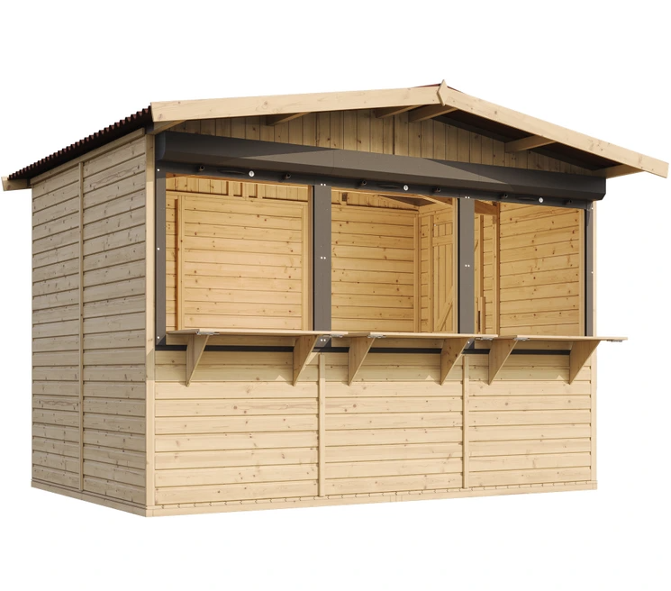 Caseta de jardín de madera 263 x 336 cm / 6 m² - Timbela m150az