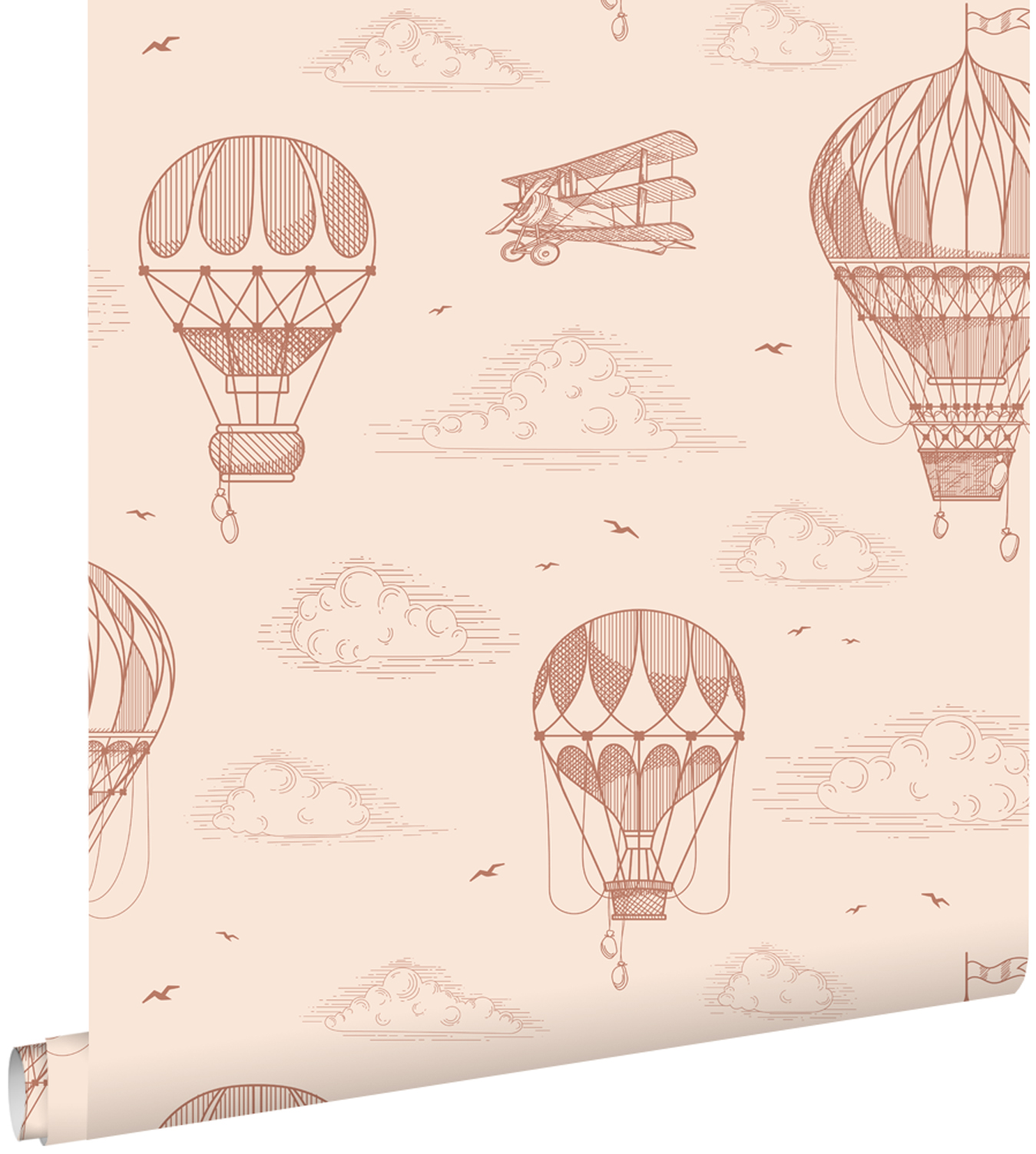 Estahome papel pintado globos de aire rosa terracota 50 x 900 cm